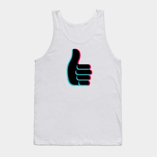 TikTok like thumbs up emoji smiley Black Tank Top